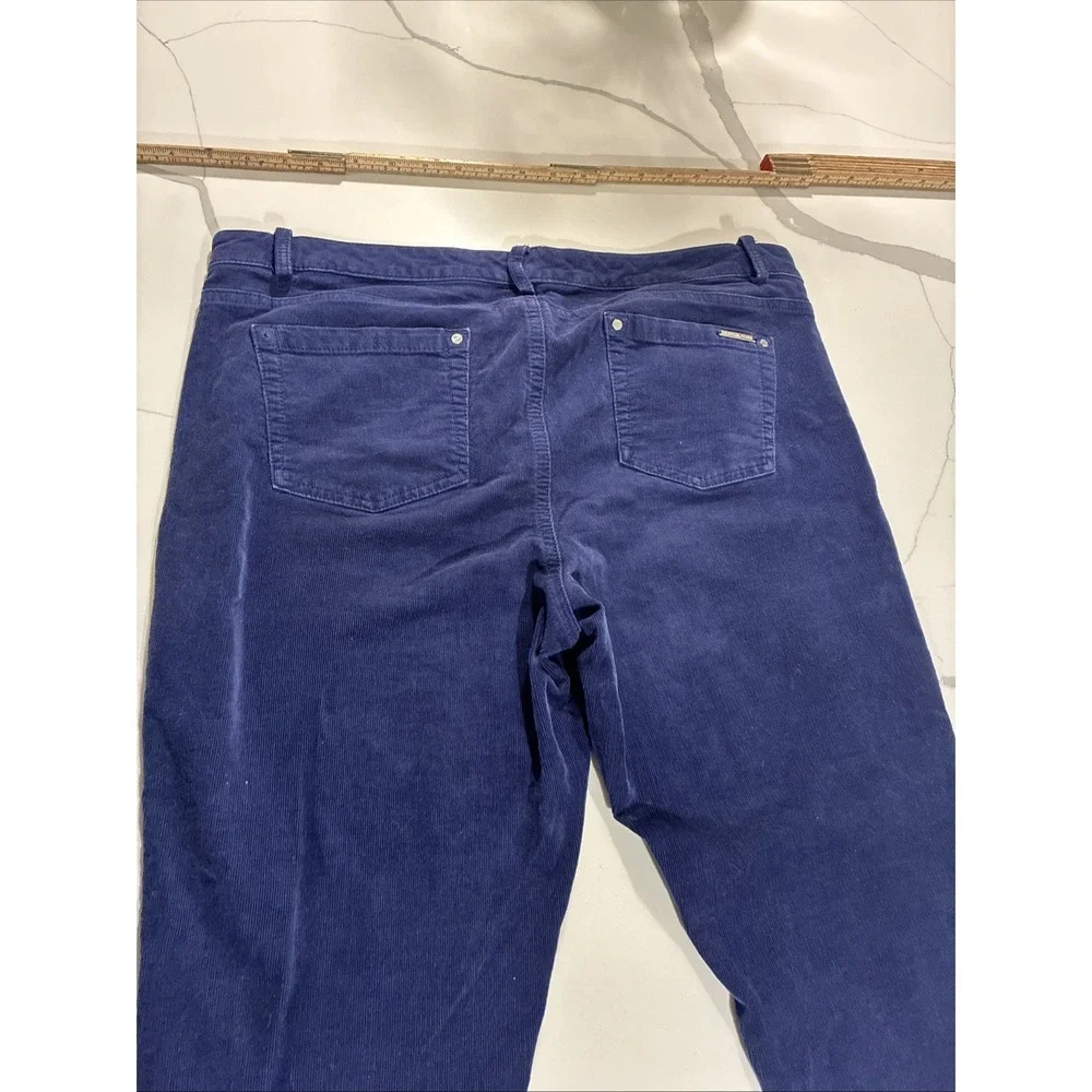 Michael Kors Women's Corduroy Skinny Corduroy Pants Blue Size 10